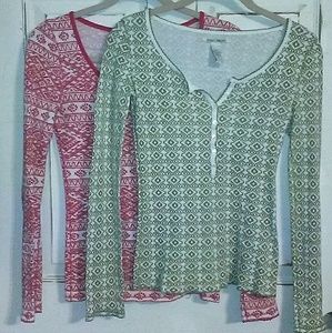 💋3/$15 Pair Lucky Brand Thermal Shirts Sz XSmall
